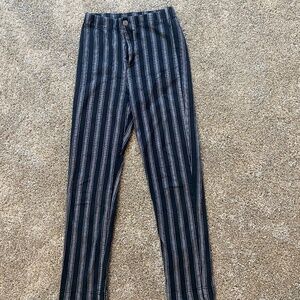 Black and White Striped Pants for Beach